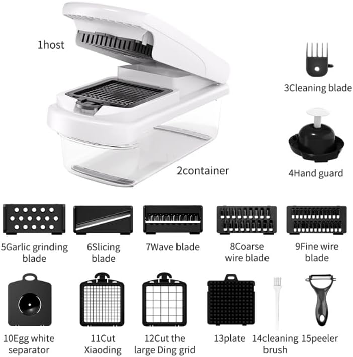 Fusionshop(USA) Premium 10-in-1 Vegetable Chopper | Food Chopper, Cutter