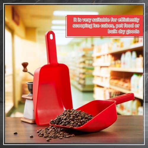 Relaxweex 4 Pack Large Plastic Ice Scoop, Utility Hand Shovel, Red, 32 oz