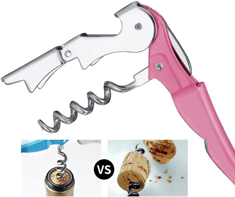 Professional Waiter Corkscrew Wine Openers Set(2PCS), Heavy Duty Stainless Steel Hinges Wine Key for Restaurant Waiters, Sommelier, Bartenders