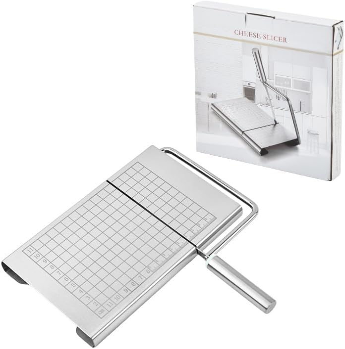 Cheese Slicer Board with Blade, Cheese Cutters for Block Cheese