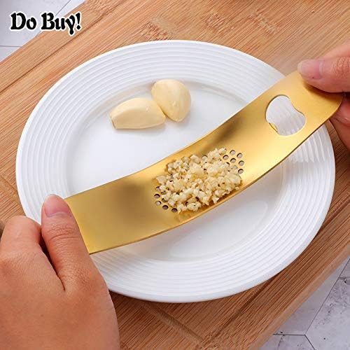 Stainless Steel Garlic Press Mincer,Kitchen Gadget with Handle,Easy Use &Clean, Dishwasher Safe,for Nuts & Seeds (Magical Red)