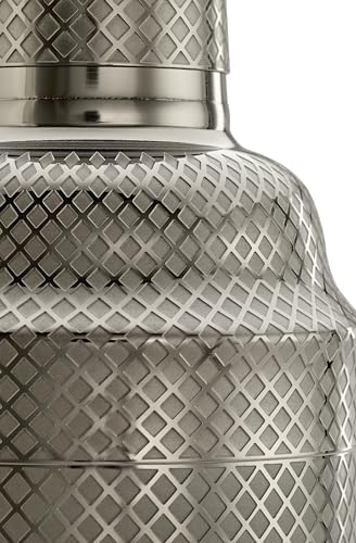 Barfly 3-Piece Diamond Lattice Etch Japanese Cocktail Shaker Set (24 Oz/700ml), Gun Metal Black