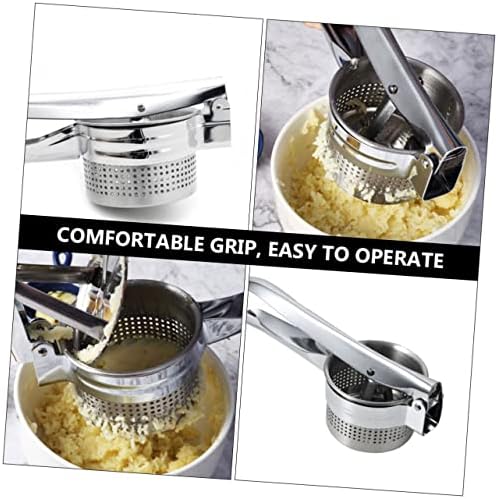 SHOWERORO Manual Stainless Steel Potato Ricer and Masher Kitchen Gadget for Crushing Potatoes Vegetables and Fruits with Comfortable Grip Lightweight and Easy to Use 10.6 Inch