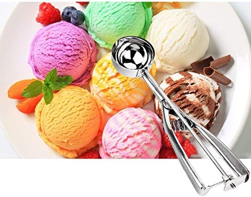 Cookie Scoop Set, Ice Cream Scoop Set, 3 PCS 18/8 Stainless Steel Ice Cream Scoop Trigger Include Large-Medium-Small Size, Melon Scoop