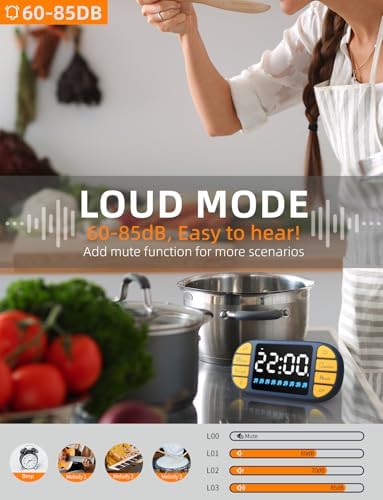 DOOMAY Magnetic Digital Kitchen Timer for Classroom Countdown
