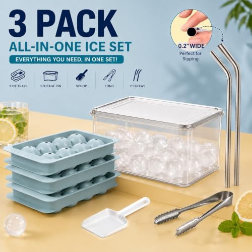 1.8in Large Ice Cube Molds - Big Round Plastic Ice Tray for Freezer