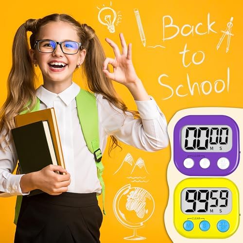 ZILLEEN Classroom Timer for Kids Teachers 2 Pack Digital Timers Pur Ye