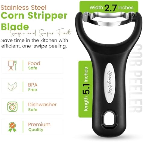 Spring Chef Stainless Steel Corn Peeler, Corn on the Cob Stripper Tool