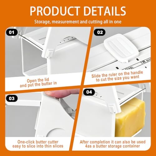 Butter and Cheese Cutter with Adjustable Stainless Steel Wire, Multipurpose Slicer for Block Cheese, Soft Foods