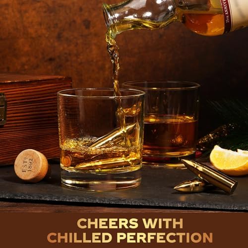 Gifts for Men Dad Husband, Whiskey Stones Reusable Stainless Ice Cubes, Unique Fathers' Day Anniversary Birthday Gift Ideas for Him Boyfriend, Man Cave Stuff Cool Gadgets Retirement Bourbon Presents