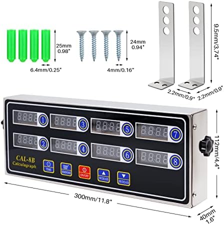 Commercial Kitchen Timers for Cooking Manual Big Large Timer Digital Timer 8-Channel Digital Commercial Fryer Reminder with Loud Alarm for Boiling Eggs