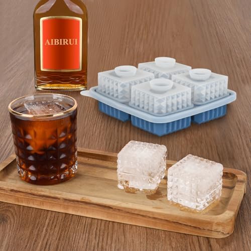 2-Inch Whiskey Ice Cubes Mold,Large Square Ice Cube Mold, Silicone