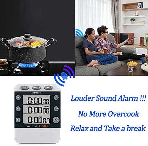 Digital Dual Kitchen Timer, Multiple Channels Countdown Timer