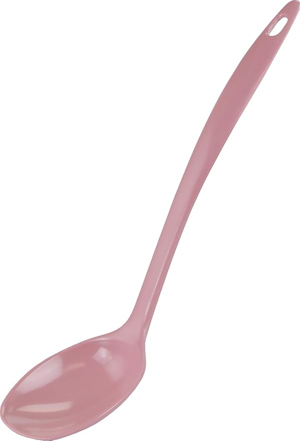 Reston Lloyd Cooking Spoon for Serving, Basting, Mixing, Heat Resistant, BPA Free Melamine 11 inch Utensil with Ergonomic Handle, Pink
