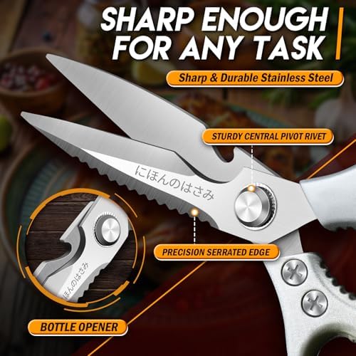 TIJERAS Kitchen Scissors Shears Set - 2PCS Stainless Steel Sharp