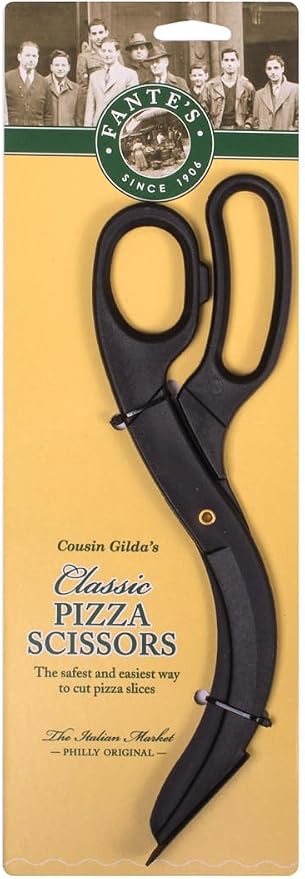 Fante's Cousin Gilda's Pizza Chef's Scissors, Scratch-Free Nylon, Black