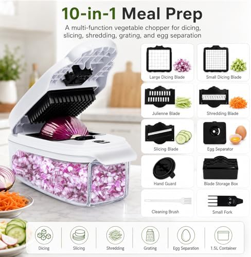 10-in-1 Vegetable Chopper(White & Black)