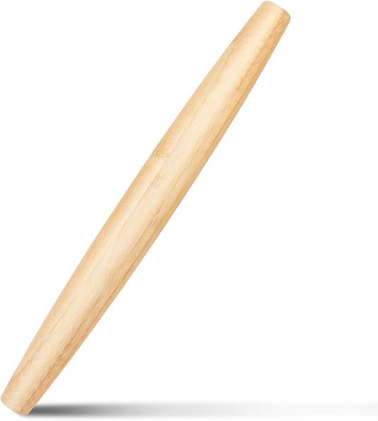 Classic Wood Rolling Pin, Wooden Roll Pin, Natural Wooden Roller with No Dents or Gaps for Baking Pizza Dough, Pie, Cookie and Pastry, 13Inch