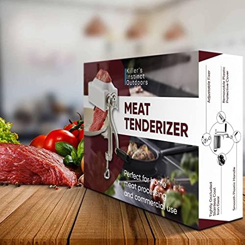 Commercial Meat Tenderizer Cuber – Heavy Duty Steak Flatten Tool Meat Grinder Attachment Clamp-on Rolling Cuber for Efficient Meat Tenderizing