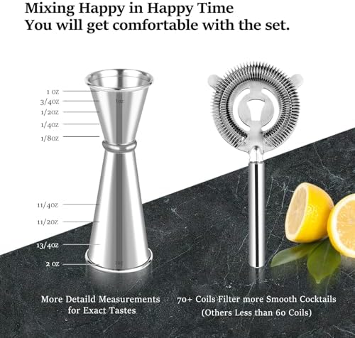 Lexenic 6-Piece Cocktail Shaker Set Bartender Kit-(Kit E)