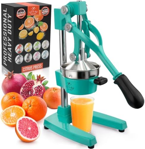 Zulay Kitchen Cast Iron Juicer - Heavy Duty Orange Juicer with Detachable Strainers for Easy Cleaning, Citrus Press for Citrus Fruits, Perfect for Bartenders, Juice Lovers & Health Enthusiasts