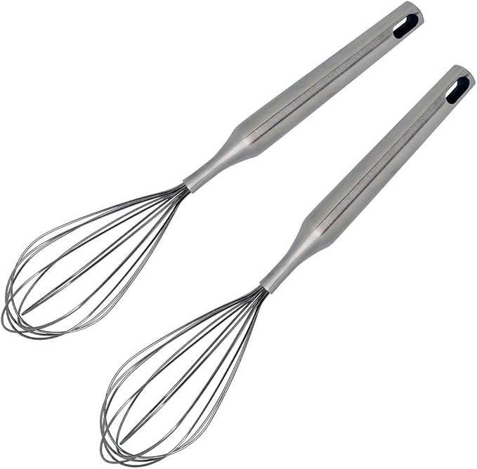2 Pack 12-inch 304 Stainless Steel Balloon Whisk Set Kitchen Wire Whisk (2 Pack)