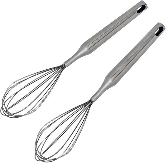 2 Pack 12-inch 304 Stainless Steel Balloon Whisk Set Kitchen Wire Whisk (2 Pack)
