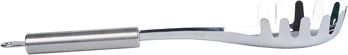 Restaurantware 12.5" Stainless Steel Pasta Fork - German Standard Pasta Server with Large Slotted Bowl, Dishwasher Safe - Slotted Pasta Spoon for Spaghetti, Linguine, Fettuccine