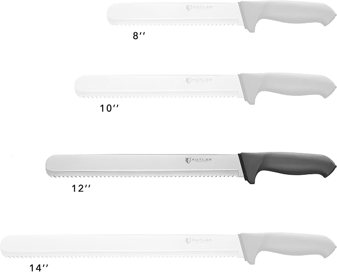 KUTLER Professional 12-Inch Bread Knife and Cake Slicer with Serrated Edge - Ultra-Sharp Stainless Steel Cutlery