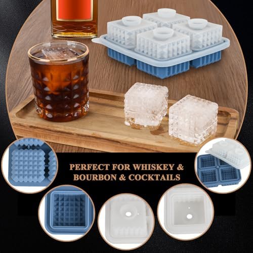 2-Inch Whiskey Ice Cubes Mold,Large Square Ice Cube Mold, Silicone