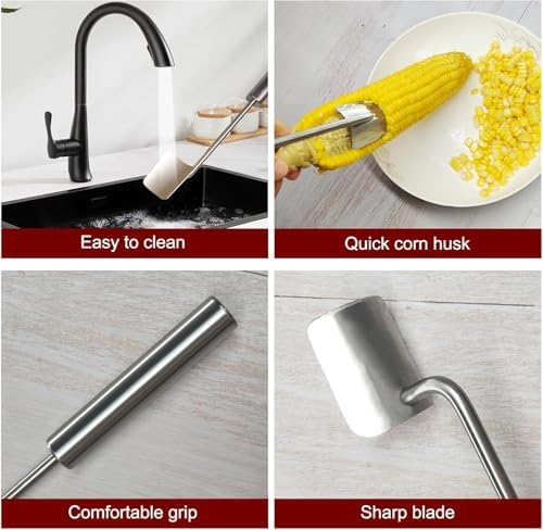 enttgo Corn Peeler,corn stripper for corn on the cob, Corn Cob Remover, Corn on the Cob Stripper, Suitable for Home Kitchens, Outdoor Dining (2 PCS)