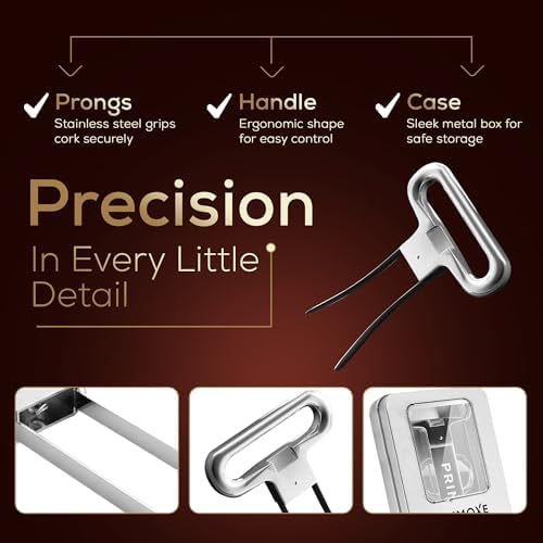 Christmas Stocking Stuffers for Men Ah So Two Prong Wine Opener & Bottle Opener Professional Stainless Steel Corkscrew Wine Bottle Opener Champagne & Travel Cork Puller Gift