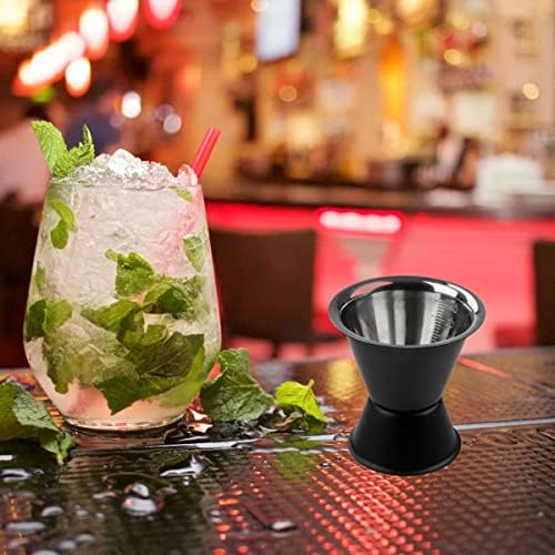 Fackelmann 49765 Cocktail dispenser, Alcohol dispenser, 2cl and 4cl, Matte black, Stainless steel, 6x6cm