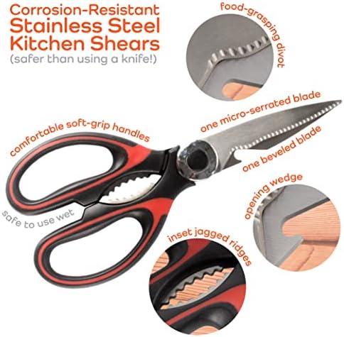 Premium 5-in-1 Kitchen Shears with Peeler Set - 10 Sets (10 Scissors & 10 Peelers)