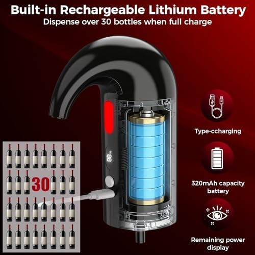 Automatic Electric Wine Aerator Pourer and Wine Decanter Pump, Inky