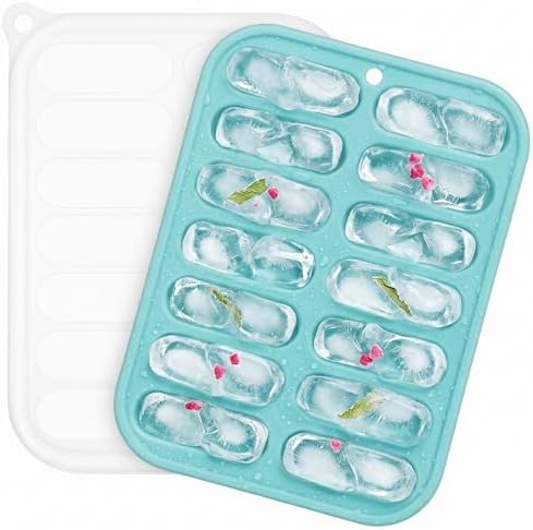 Cabilock Silicone Ice Stick Tray for Water Bottles, Mini Ice Cube Mold with Easy Release Design for Freezer, Drinks, Coffee, Cocktails and Summer Beverages, Green