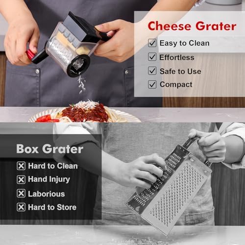 GDL Rotary Parmesan cheese Grater, Cheese Grater Shredder Hand Crank