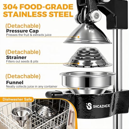 Cast Iron Manual Citrus Juicer Press, Heavy Duty Fruit Squeezer