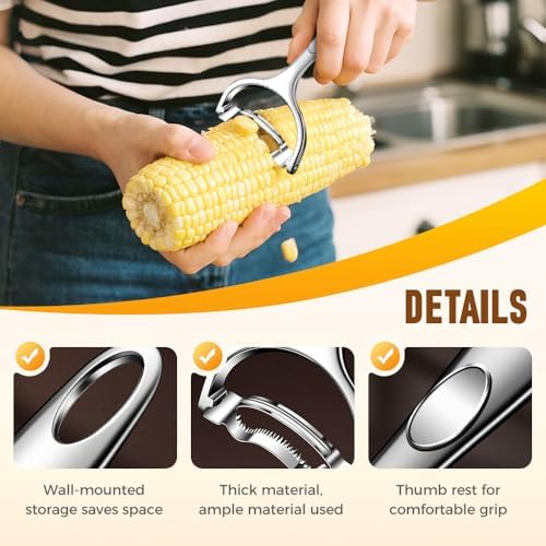 Corn Peeler Stainless Stee Corn Cob Stripper Tool Corn Thresher from the Cob, Removes Corn Kernels From Corn Cobs In Seconds Magic Corn Stripper Tool