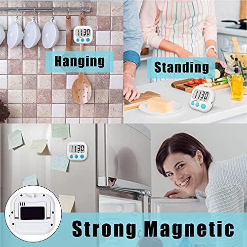 AOUCE Digital Kitchen Timers for Cooking, Timer for Kids 12 Pack White
