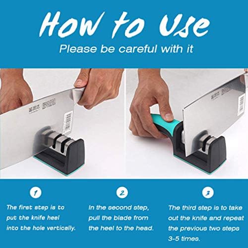Kitchen Knife Sharpener with Coarse Medium and Fine 3–Stage Knife Sharpening System for Repair, Restore and Polish Blades, Ideal Knife Sharpeners for Chef's Choice