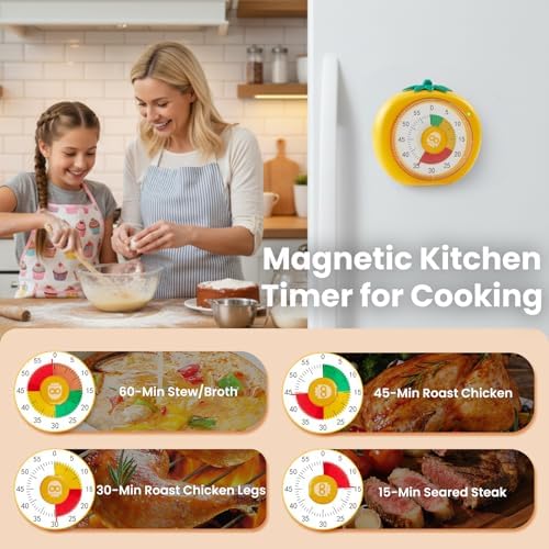 Magnetic Visual Timer, 60-Minute Countdown for Kitchen Classroom Homework