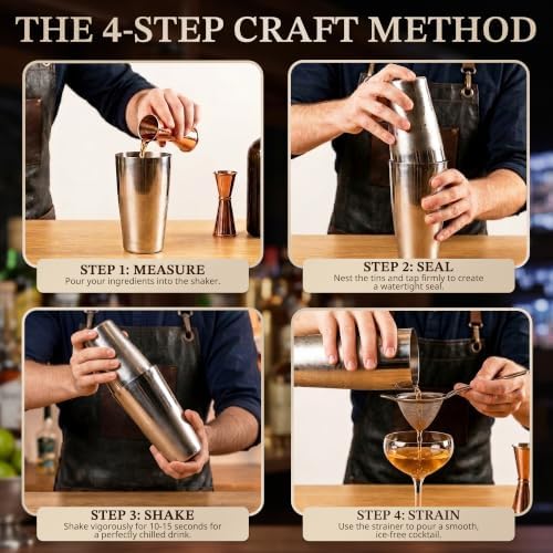 KITESSENSU Cocktail Shaker Set, 2-Piece Boston Shaker Set for Drink Mixing