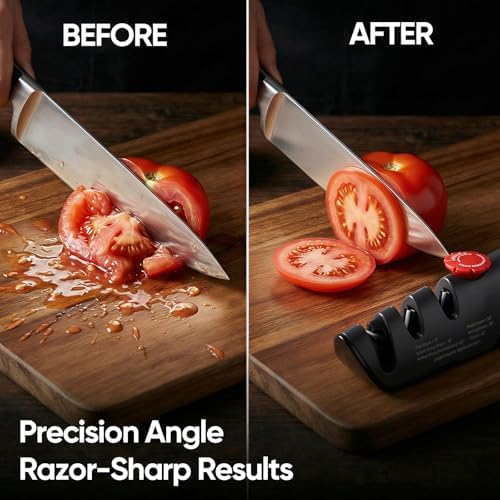 USELUCK Knife Sharpener, 6 Adjustable Sharpening Angle