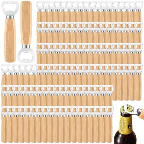 Lounsweer 72 Pcs Stainless Steel Wine Bottle Opener Bulk, Wooden Handheld