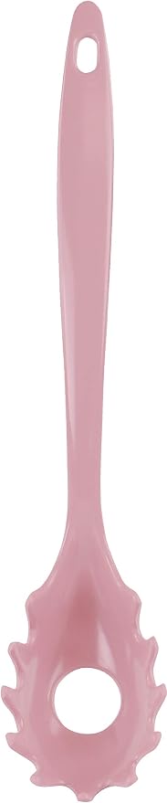 Spaghetti Spoon, Pasta Server, Fork with Ergonomic Handle, Heat Resistant, BPA Free,11.5 inch Melamine Utensil by Reston Lloyd, 6 piece set, Pink