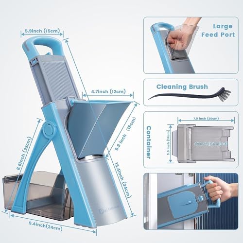 Mandoline Slicer Plus, Adjustable Vegetable Food Chopper Potato Fries Cutter, Detachable Blade, Kitchen Chopping Artifact，Kitchen Veggie Chopper