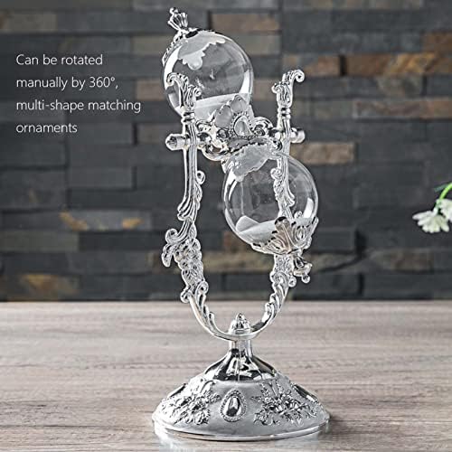 Vintage Embossed Hourglass Sand Timer Decor,8.38inch,15Min,360° Rotating