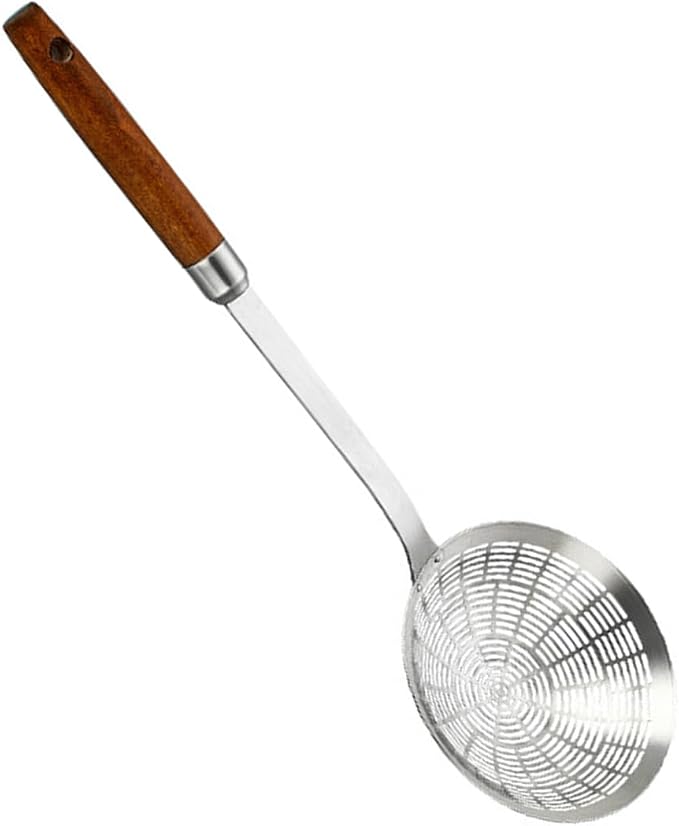 Large Bowl Slotted Spoon Comfortable Grip Handle Skimmer Ladles for Draining and Cooking Metal Kitchen Utensils Tool Restaurant Tool