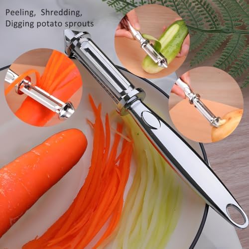 2PCS Multifunctional Stainless Steel Vegetable Peeler for Kitchen